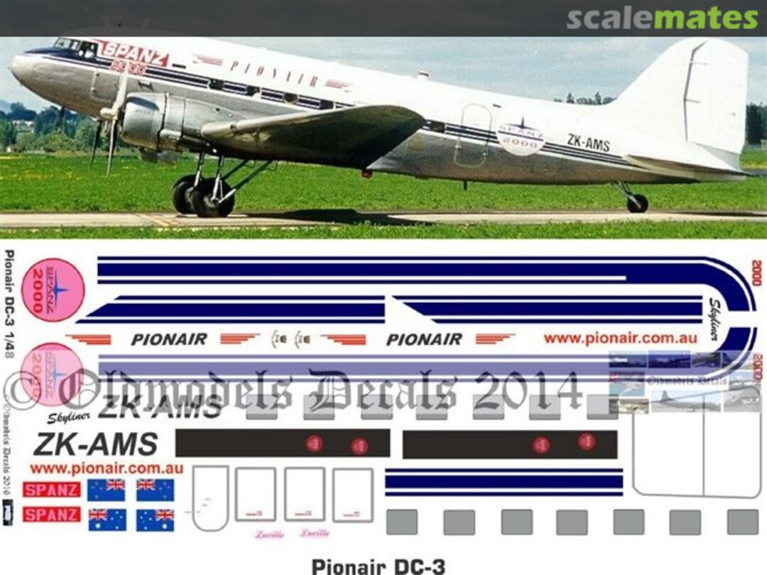 Boxart Pionair DC-3 OMD0319 Oldmodels Decals