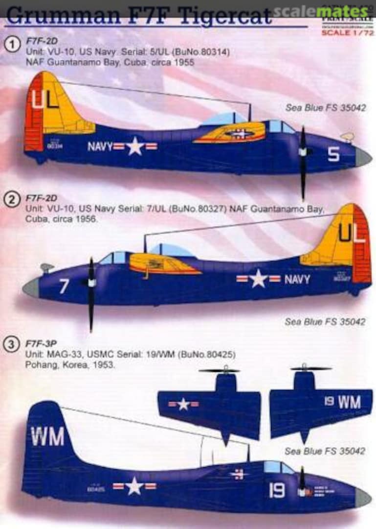 Boxart Grumman F7F Tigercat 72-420 Print Scale