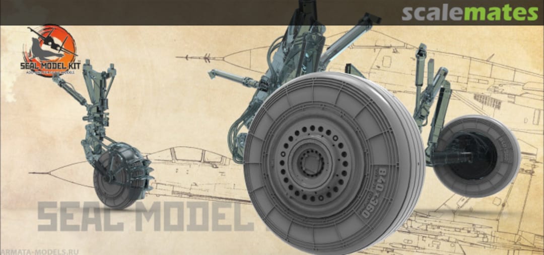 Boxart Su-25 Resin wheel under load SMK48041 Seal Model Kit