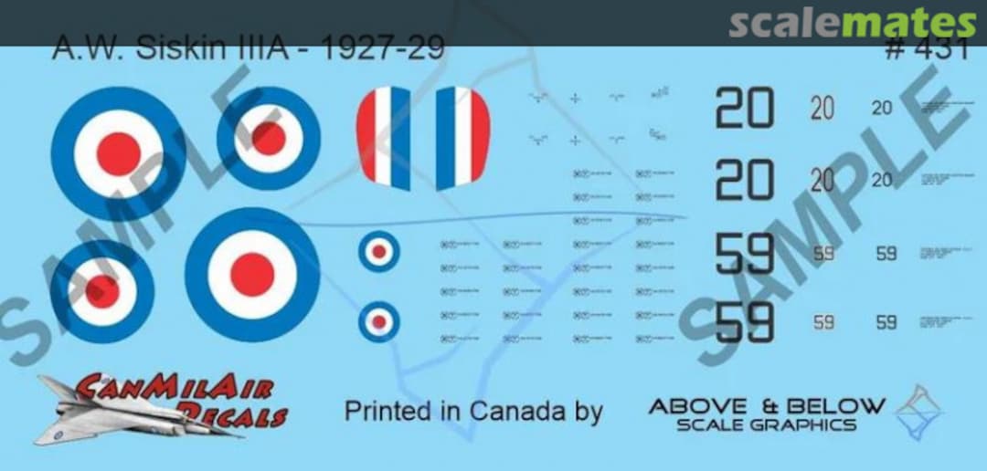 Boxart A.W. Siskin III A - 1927-29 431 Above & Below Graphics