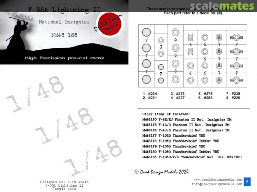 Boxart Lockheed Martin F-35 A Lightning II - National Insignia (for Tamiya kits) NM48158 DEAD Design Models