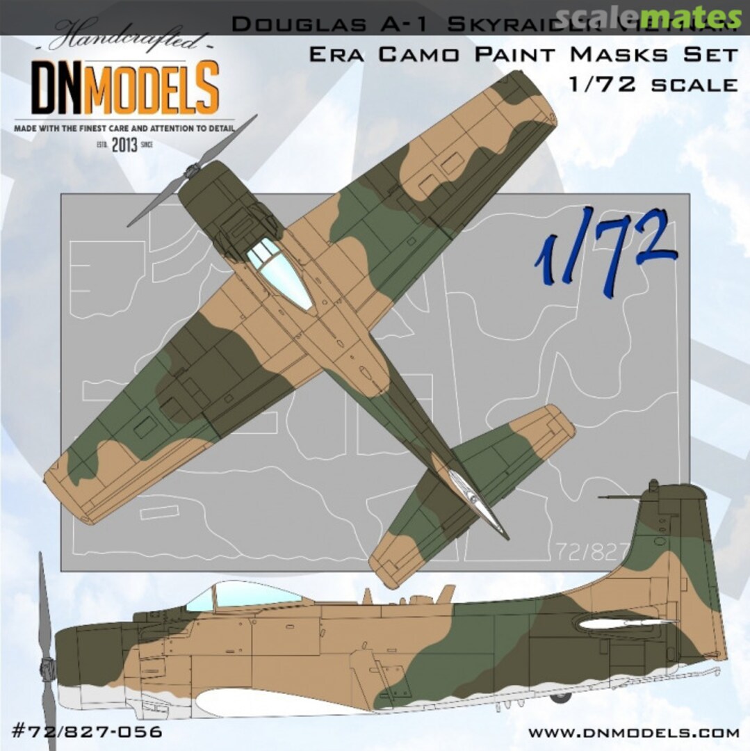 Boxart Douglas A-1 Skyraider Vietnam Era Camo Paint Mask Set 72/827-056 DN Models