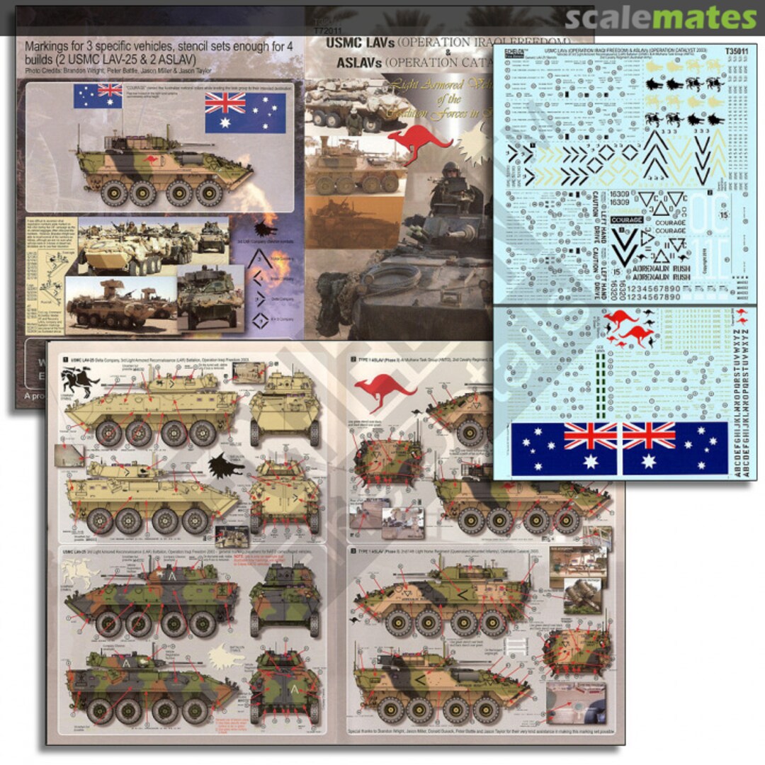 Contents USMC LAVs (Operation Iraqi Freedom) & ASLAVs (Operation Catalyst 2003) T35011 Echelon Fine Details