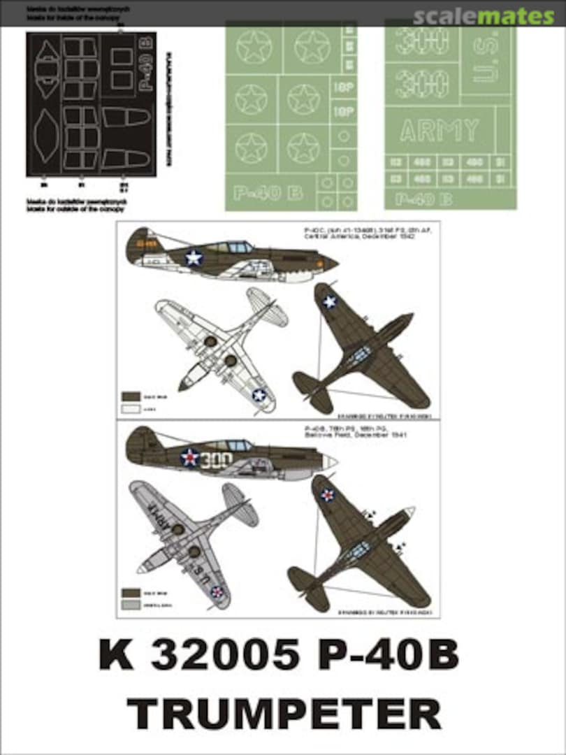 Boxart Curtiss P-40B Tomahawk "USAAF" K32005 Montex