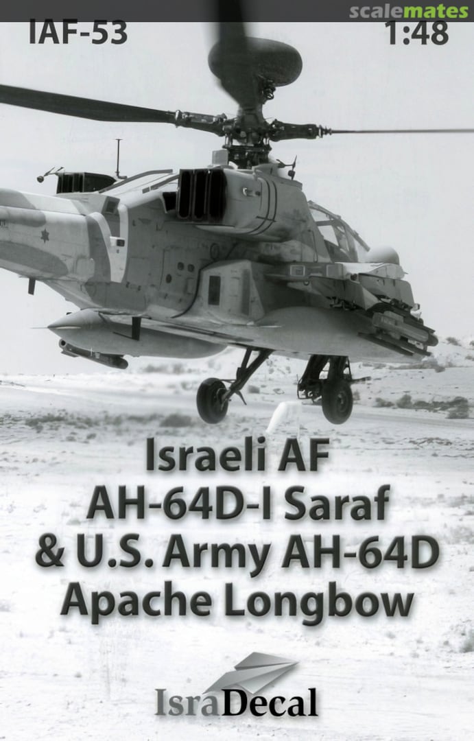 Boxart Israeli AH-64D-1 Saraf & US Army AH-64D Longbow IAF-53 IsraDecal Studio