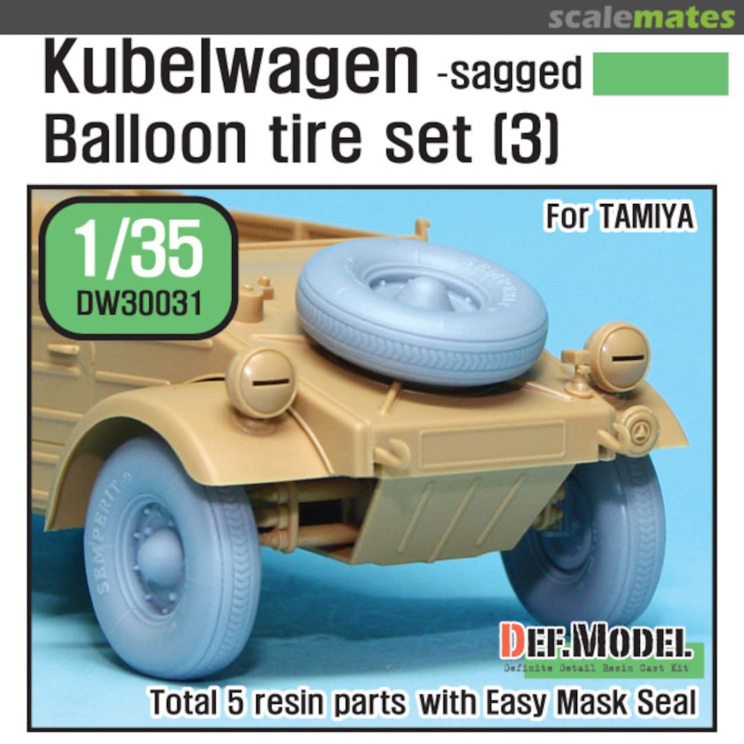 Boxart WWII German VW Desert Type Wheel Set 3 (for Tamiya) DW30031 Def.Model