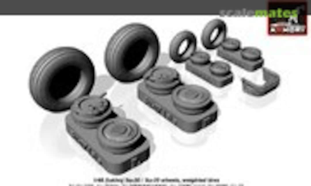 1:48 Sukhoj Su-30 / Su-35 wheels, weighted tires (Armory AW48024)