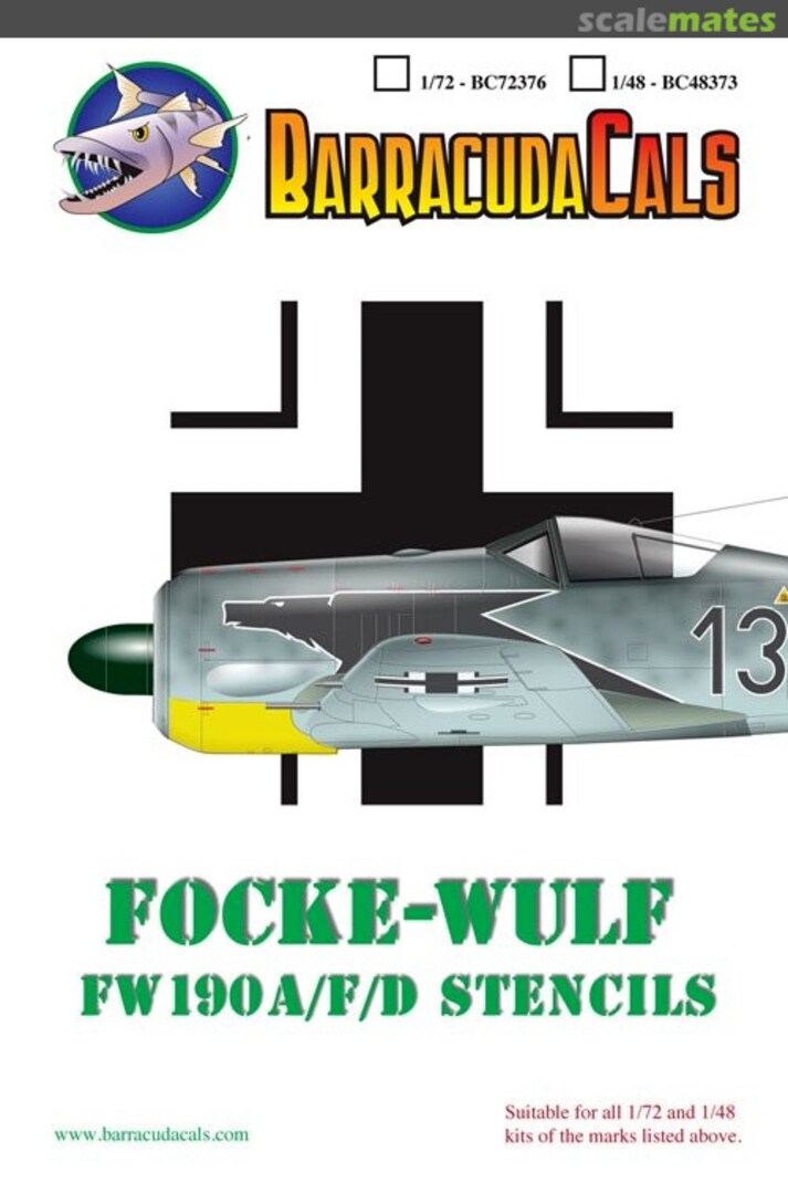 Boxart Fw 190A/F/D Stencils BC48373 Barracuda Studios