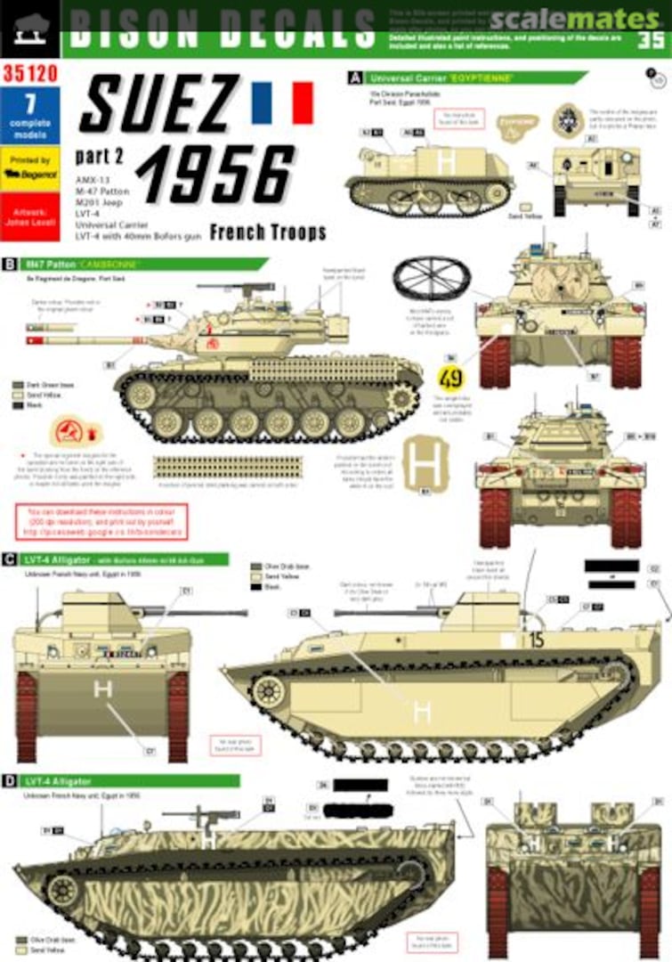 Boxart Suez 1956 Part 2 - French Troops 35120 Bison Decals