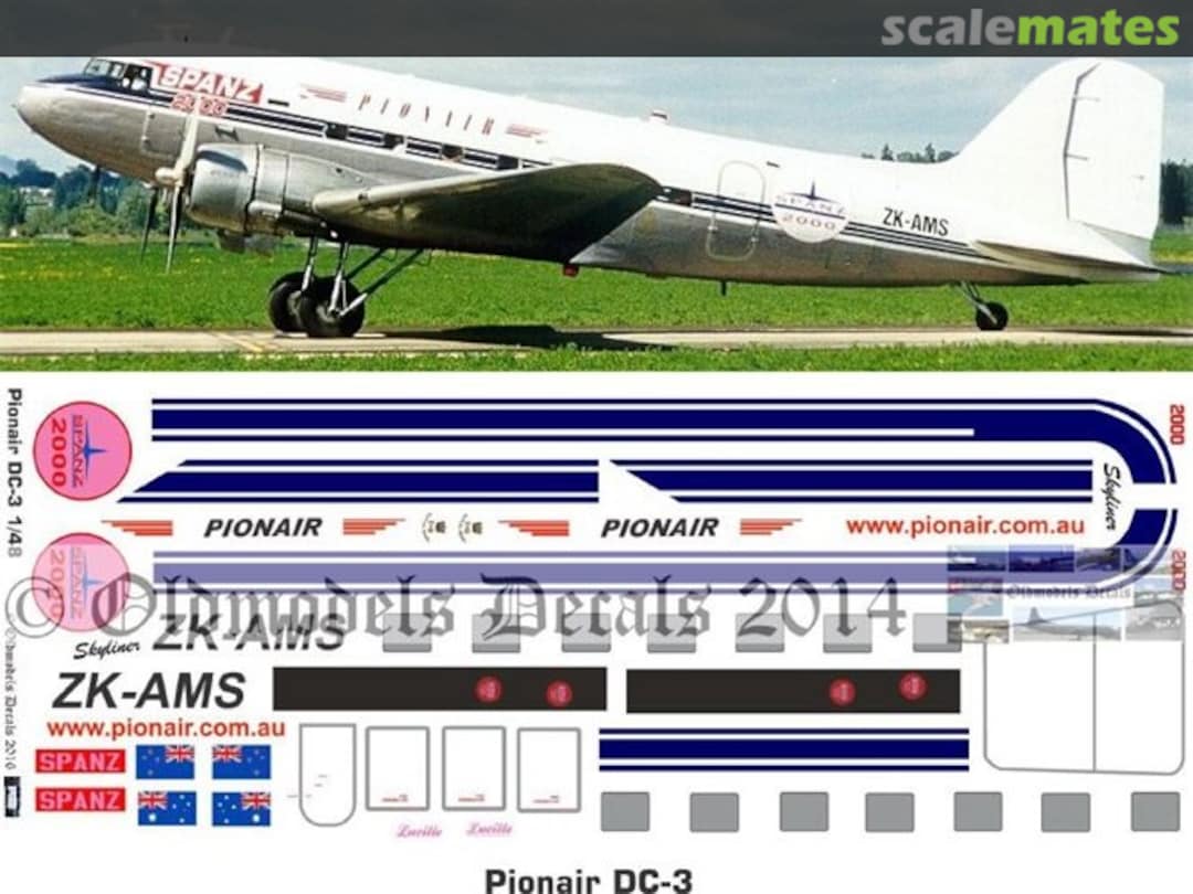 Boxart Pionair DC-3 OMD0320 Oldmodels Decals