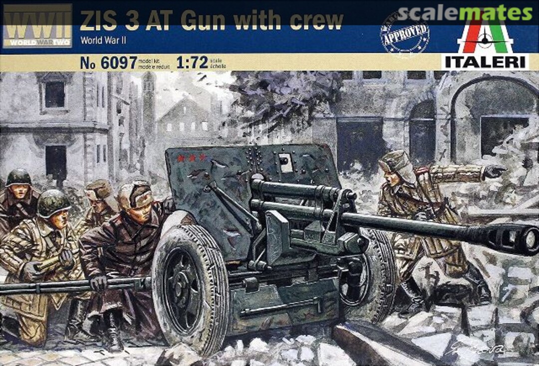 Boxart ZIS-3 AT Gun with crew 6097 Italeri