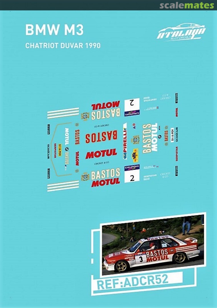 Boxart BMW M3 E30 [D116 POV] "BASTOS" ADCR52 Atalaya Slot Decals