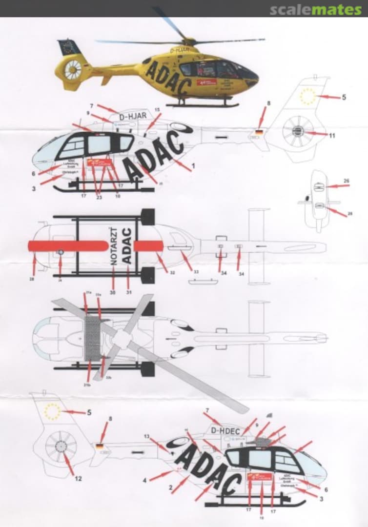 Boxart EC 135 ADAC Rettungshubschrauber Christoph 15 EP 2289 Peddinghaus-Decals