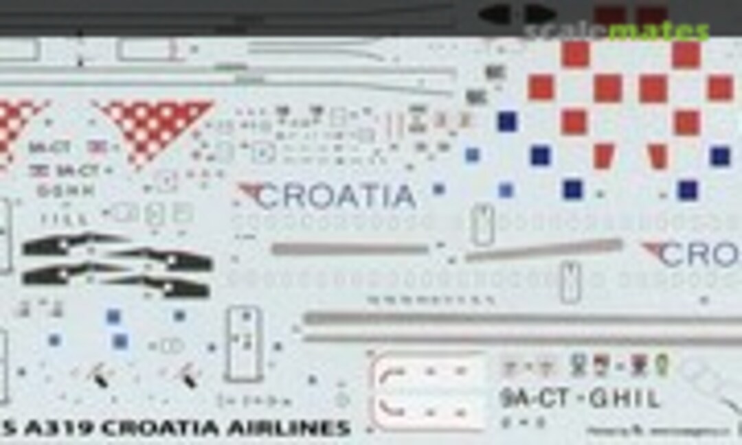 1:144 Airbus A319 Croatia Airlines (BOA Decals BOA14418)