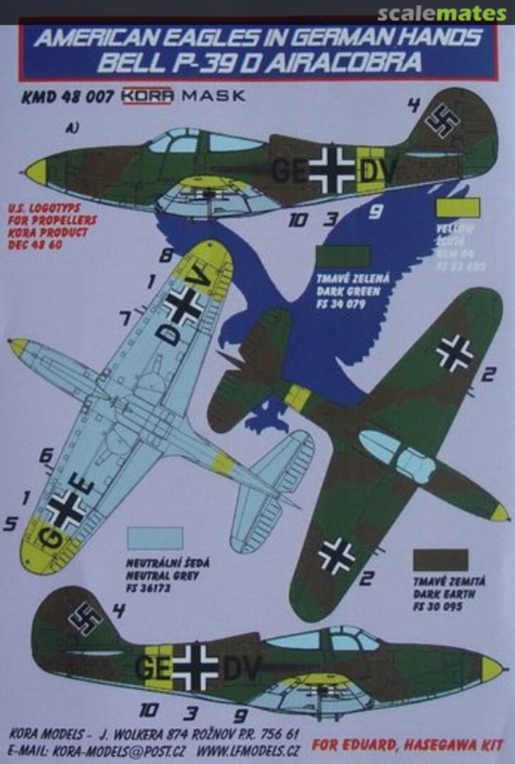 Boxart Bell P-39D Airacobra KMD48007 Kora Models