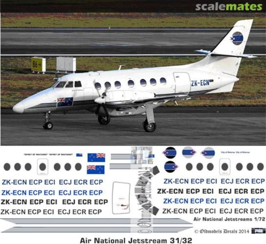 Boxart Air National Jetstream 31/32 OMD0467 Oldmodels Decals