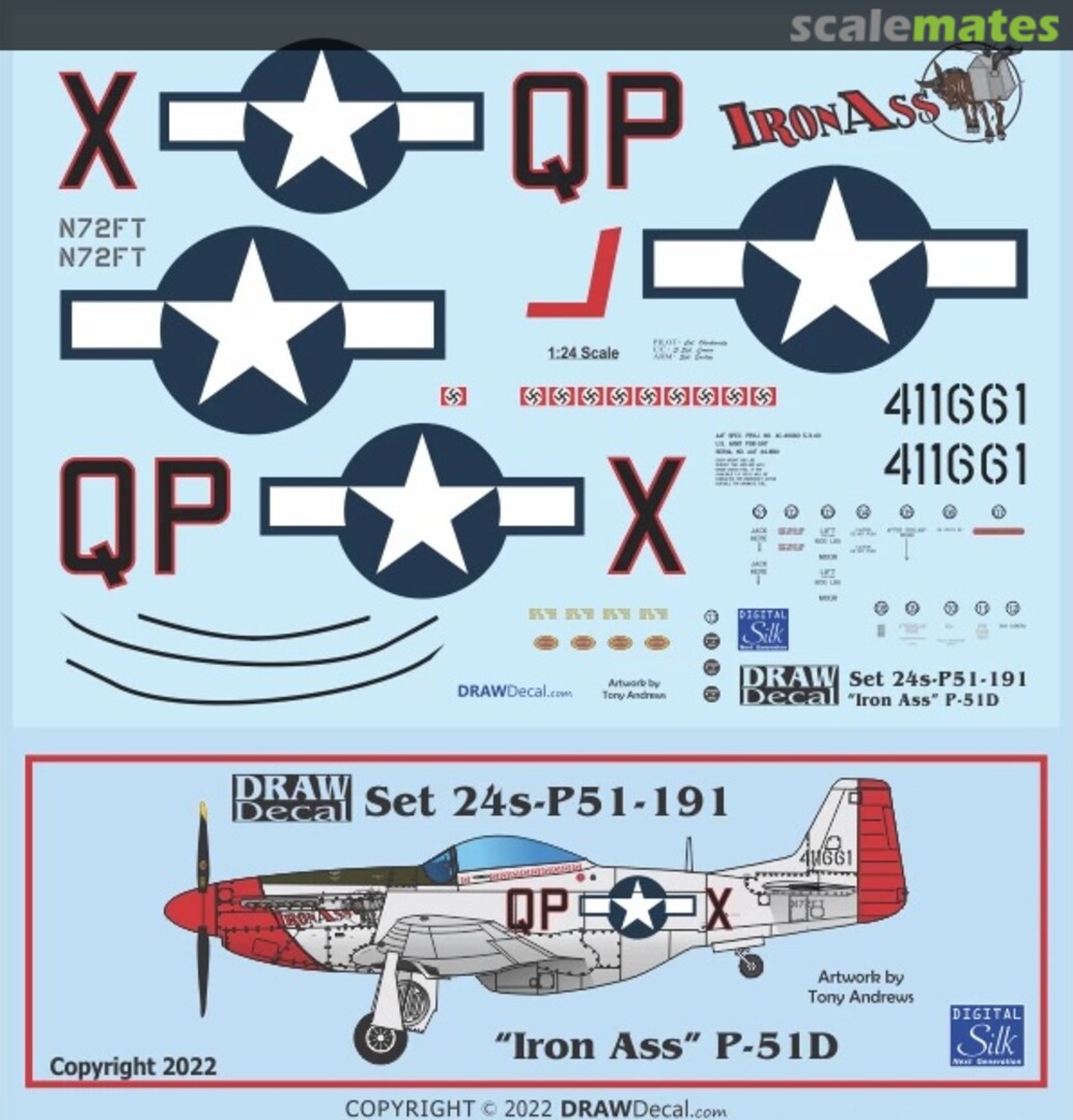 Boxart “Iron Ass” P-51D 24-P51-191 Draw Decal