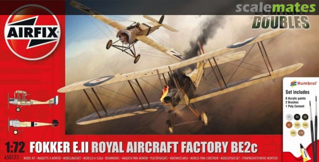 Boxart Fokker E.II & Royal Aircraft Factory BE2c A50177 Airfix