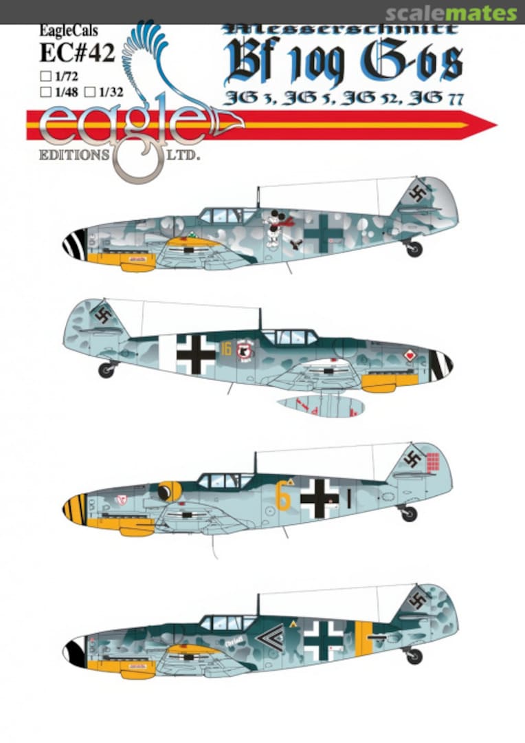 Boxart Messerschmitt Bf 109 G-6 EagleCals EC32-42 Eagle Editions