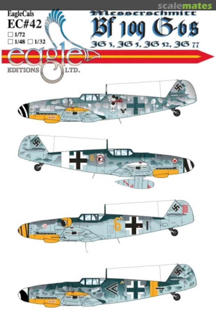 Boxart Messerschmitt Bf 109 G-6 EagleCals EC32-42 Eagle Editions