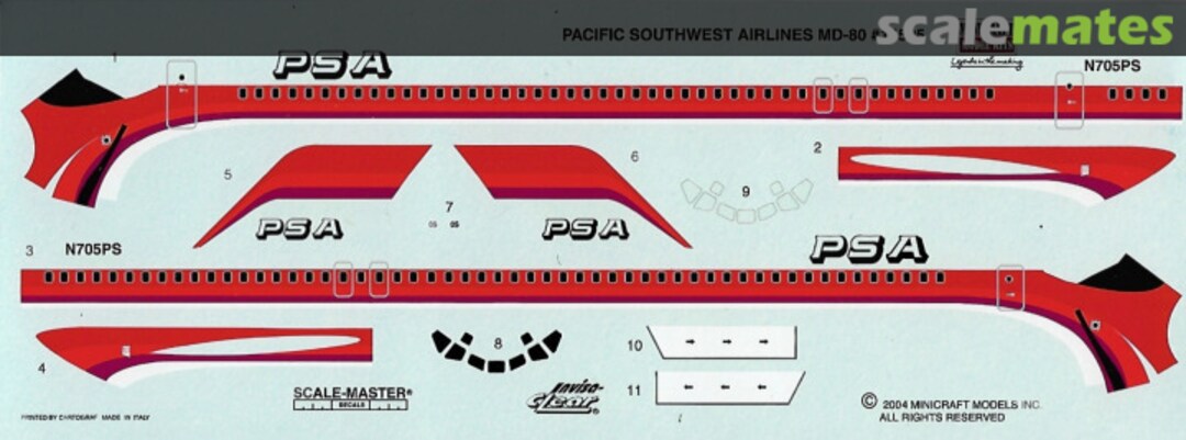 Contents PSA MD-80 "Smiley Face" 14525 Minicraft Model Kits