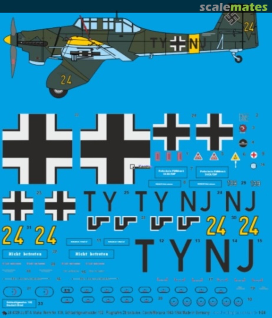 Boxart Ju 87A Stuka 24 4029 Peddinghaus-Decals