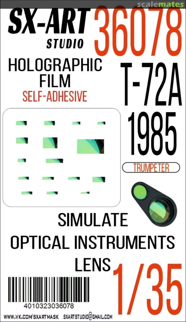 Boxart T-72A 1985 holographic film 36078 SX-Art