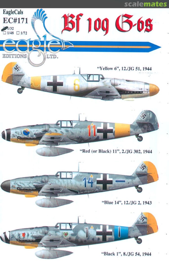 Boxart Messerschmitt Bf 109G-6 EagleCals EC32-171 Eagle Editions