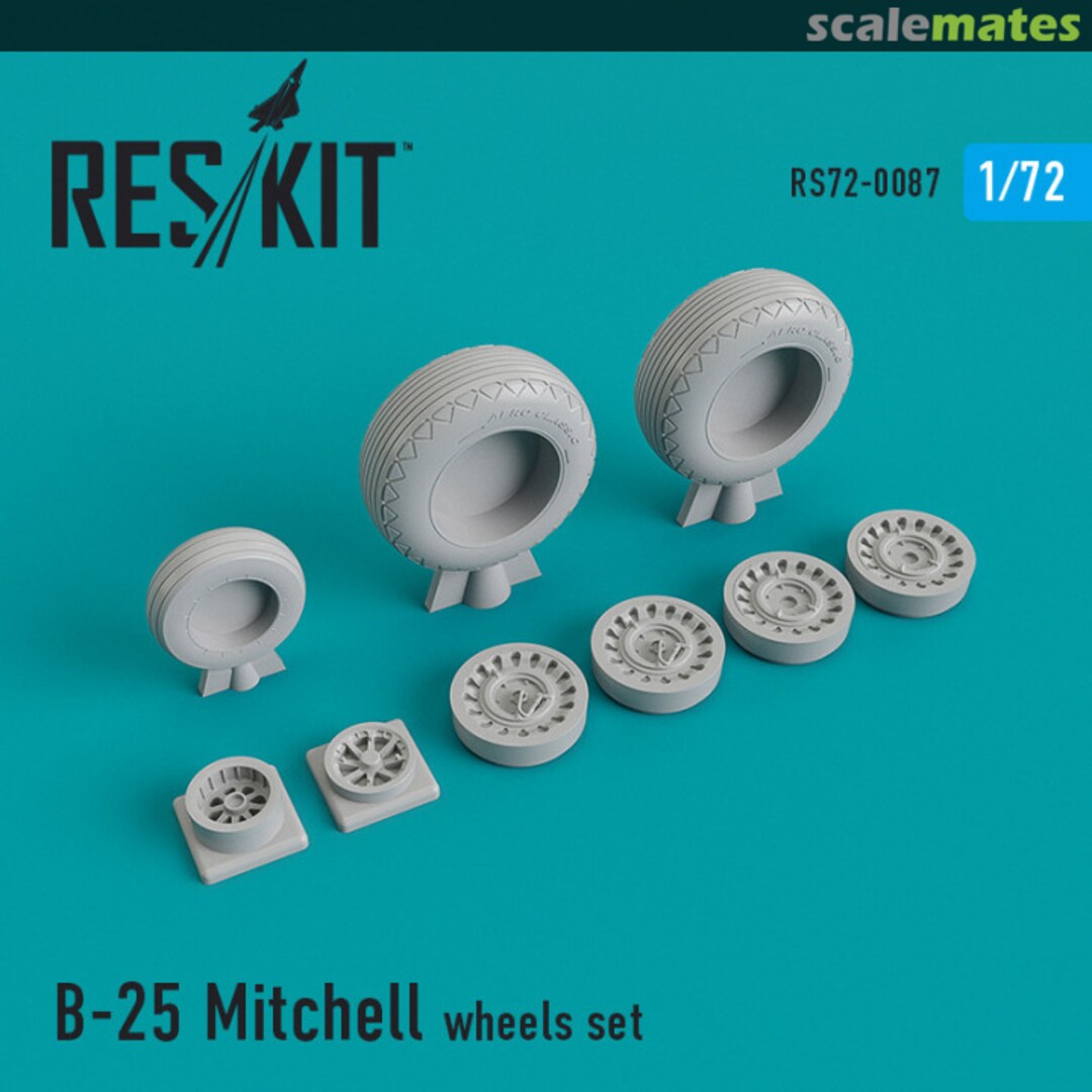 Boxart B-25 Mitchell Wheels Set RS72-0087 ResKit