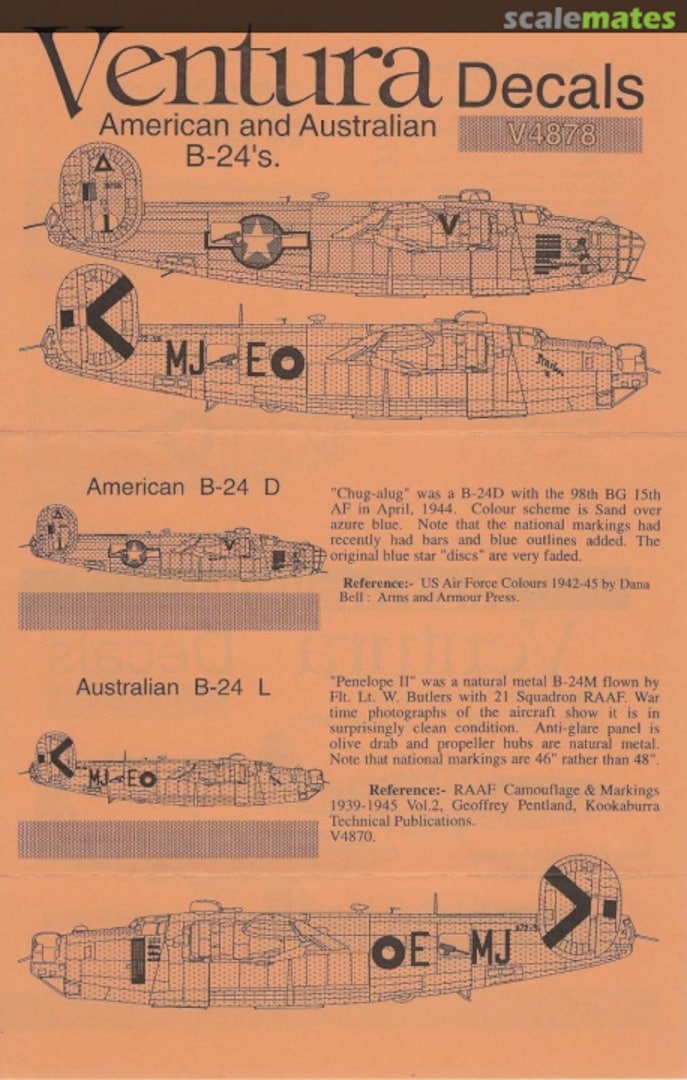 Boxart American and Australian B-24's V4878 Ventura