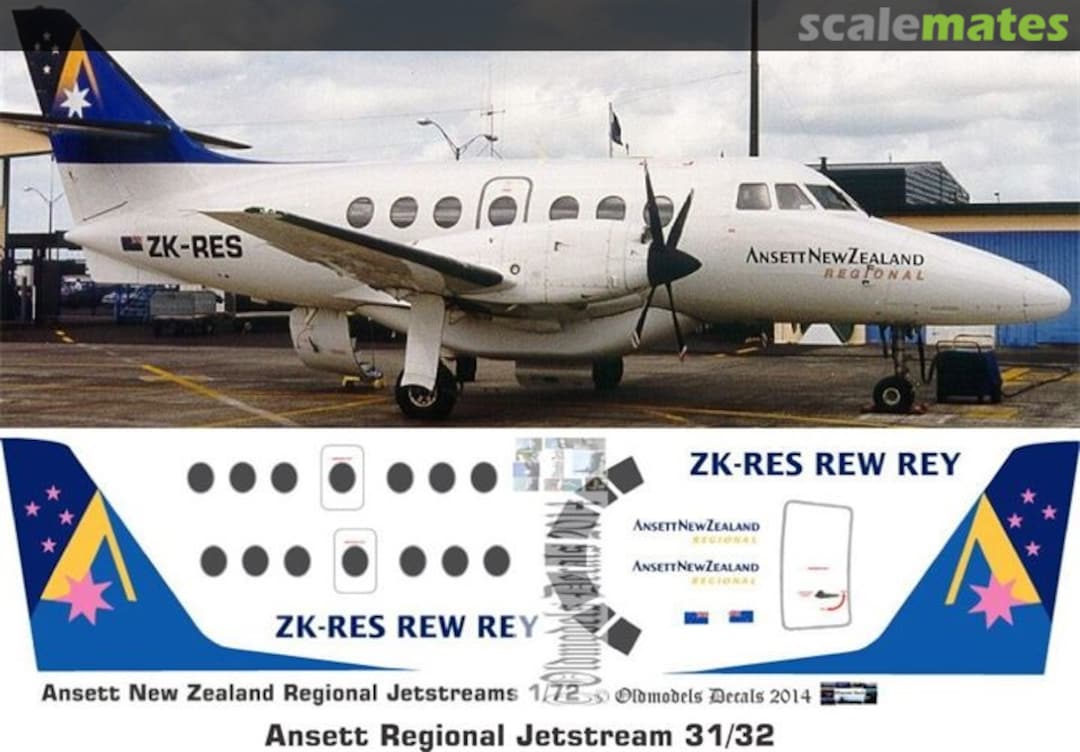 Boxart Ansett Regional Jetstream 31/32 OMD0464 Oldmodels Decals