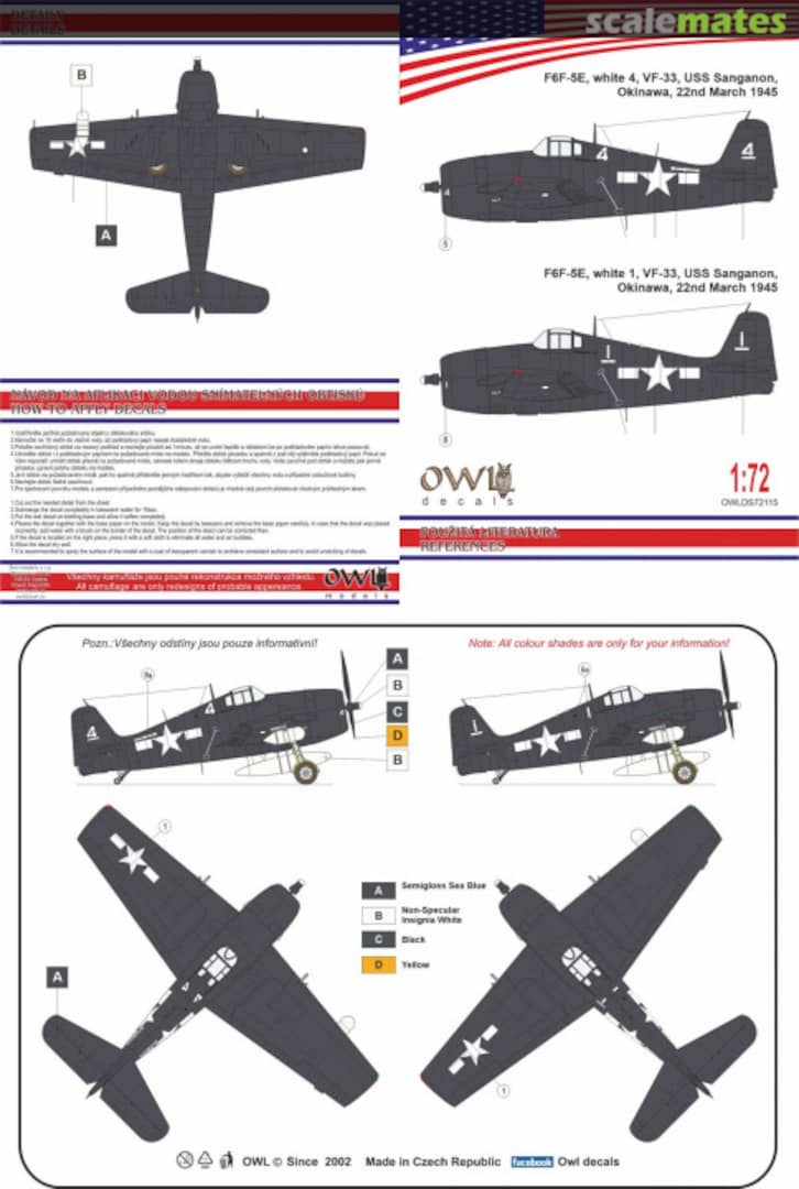 Boxart F6F-5E Night Hellcat, VF-33 OWLDS72115 OWL