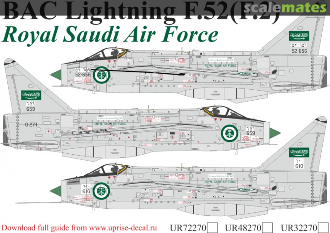 Boxart BAC Lightning F.52 (F.2) Saudi with stencils UR72270 UpRise