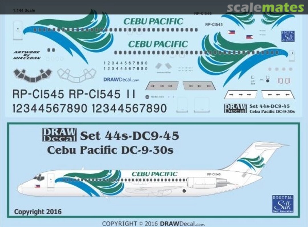 Boxart Cebu Pacific DC-9-30s 44-DC9-45 Draw Decal