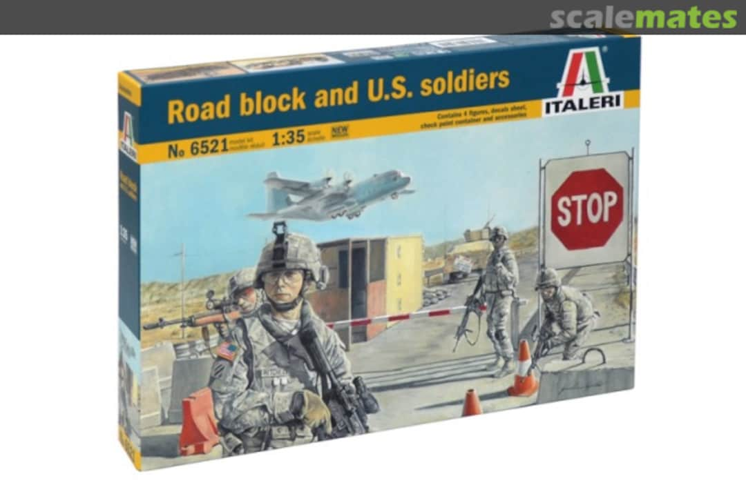 Boxart Road Block and U.S. Soldiers 6521 Italeri