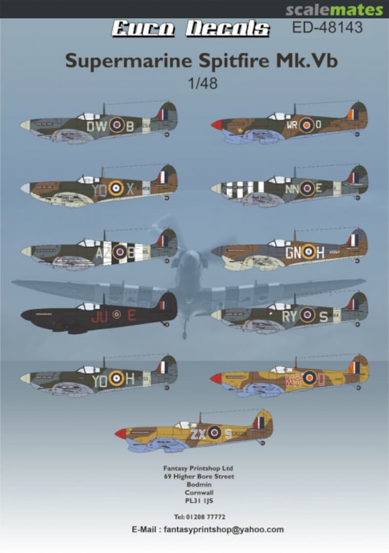 Boxart Supermarine Spitfire Mk.Vb ED-48143 Euro Decals