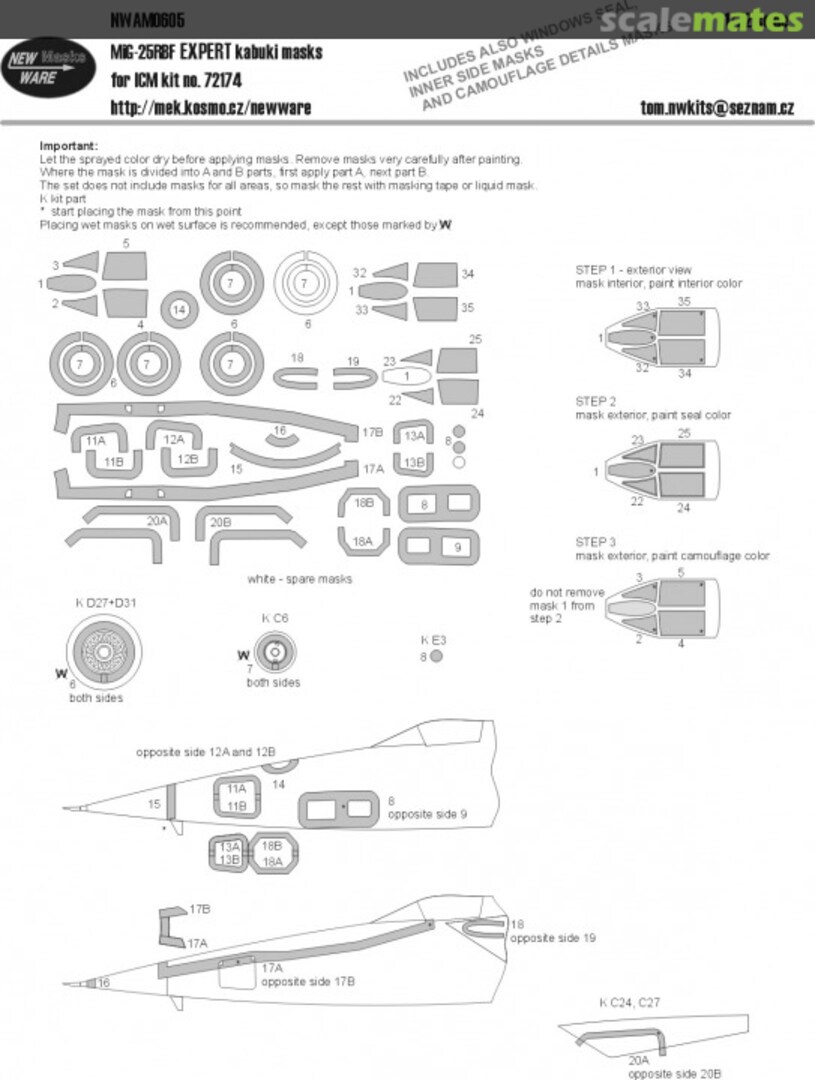 Boxart MiG-25RBF expert kabuki masks NWAM0605 New Ware