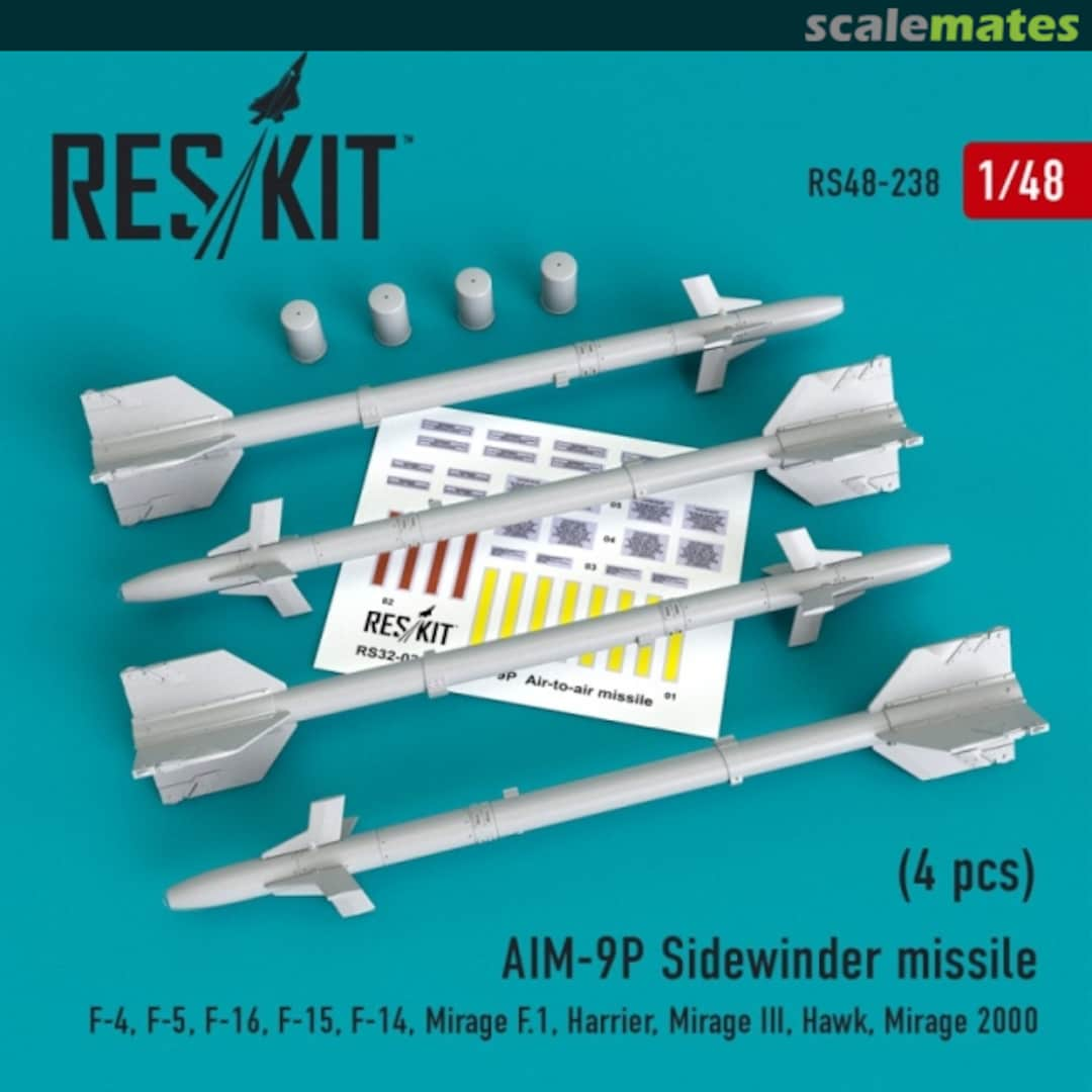 Boxart AIM-9P Sidewinder missile RS48-0238 ResKit