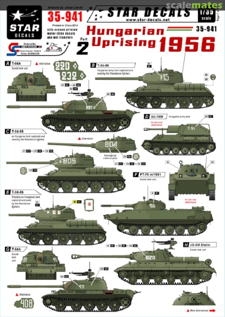 Boxart Hungarian Uprising 1956 Part 2 35-941 Star Decals