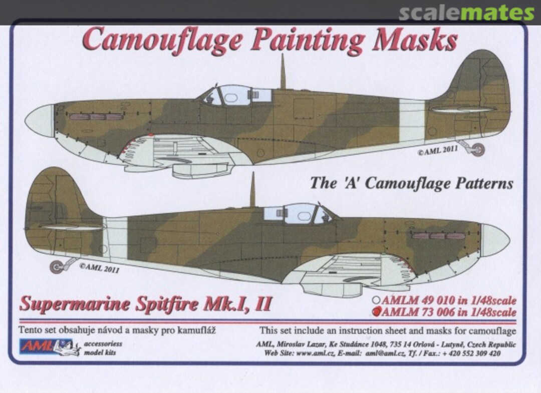 Boxart Supermarine Spitfire Mk.I, II AMLM 73 006 AML