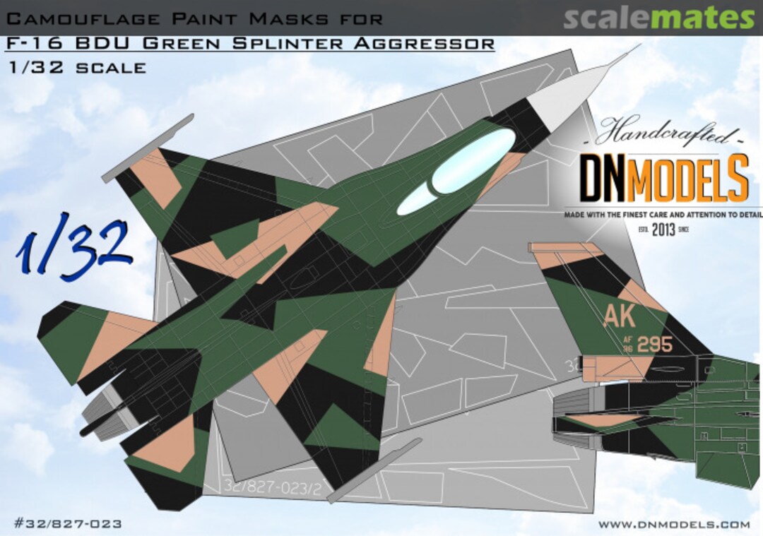 Boxart Camouflage Paint Masks for F-16C BDU Green Splinter Aggressor 32/827-023 DN Models