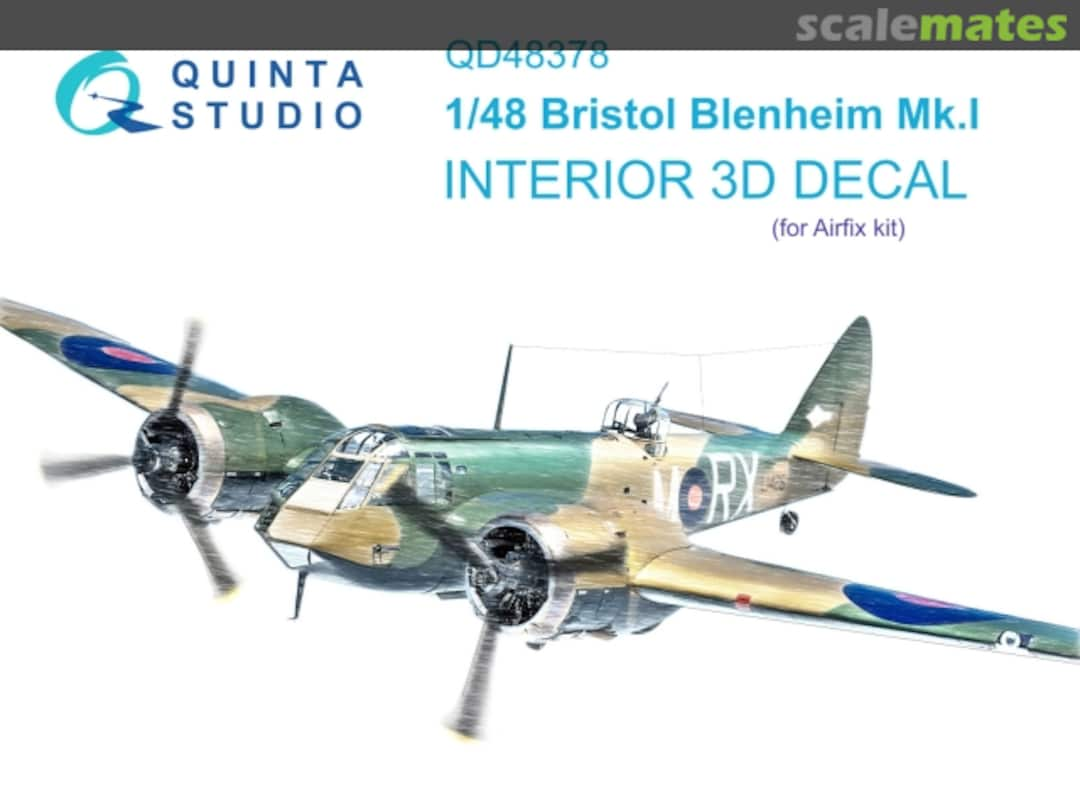 Boxart Bristol Blenheim Mk.I interior 3D decals QD48378 Quinta Studio