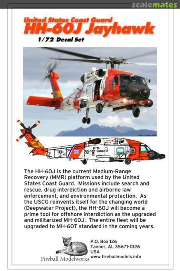 Boxart United States Coast Guard HH-60J Jayhawk FMD-08-72 Fireball Modelworks