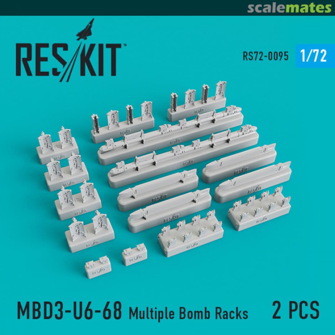 Boxart MBD3-U6-68 Multiple Bomb Racks (2 pcs) RS72-0095 ResKit