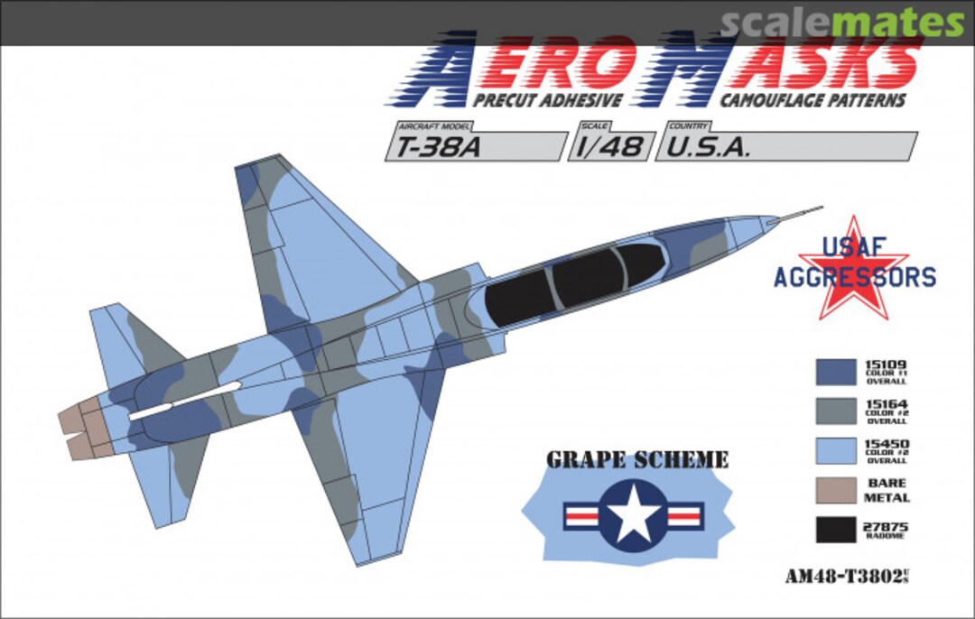 Boxart T-38A USA USAF Aggressors Grape Scheme AM48-T3802 AeroMasks