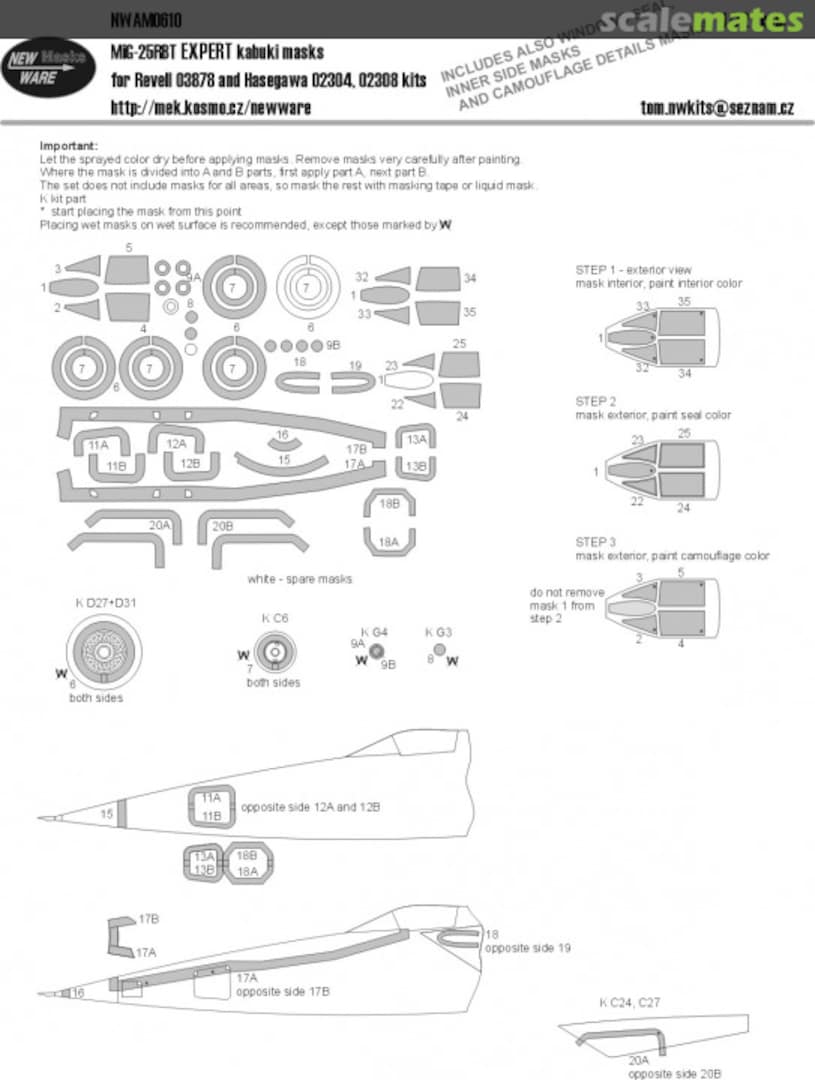 Boxart MiG-25 RBT EXPERT kabuki masks NWAM0610 New Ware