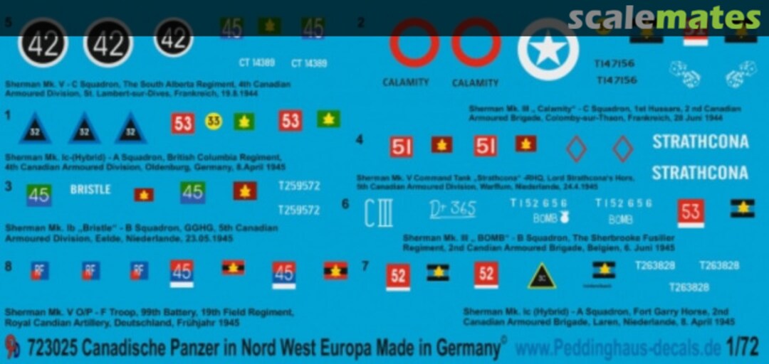 Boxart Kanadische Panzer in Nord West Europa 72 3025 Peddinghaus-Decals