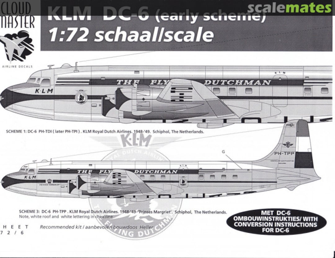 Boxart KLM DC-6 (early scheme) 72/6 Cloud Master