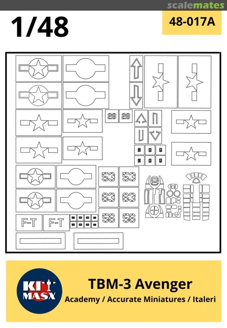 Boxart TBM-3 Avenger Master Mask Set 48-017A Kit Masx