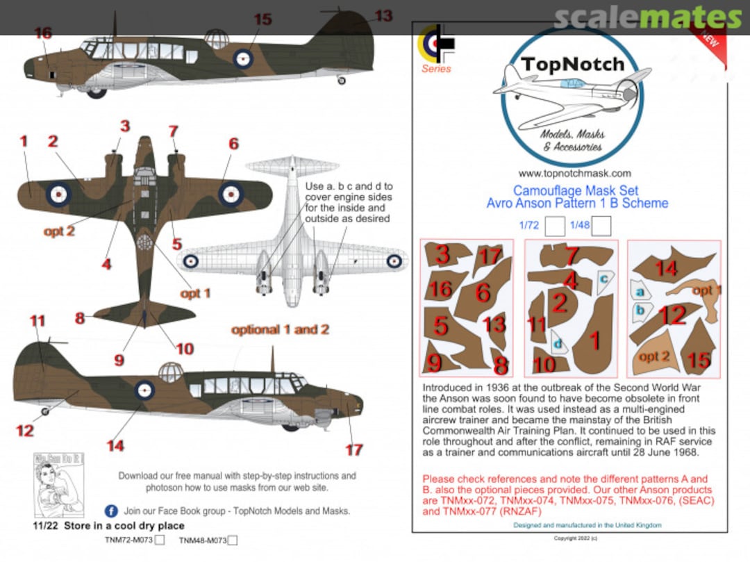 Boxart Deion:Avro Anson Mk.I Pattern 1 B Scheme TNM48-M073 TopNotch